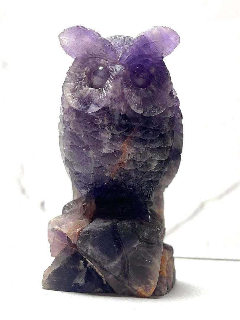 アメジスト フクロウ ふくろう彫刻 梟 置物 オブジェ