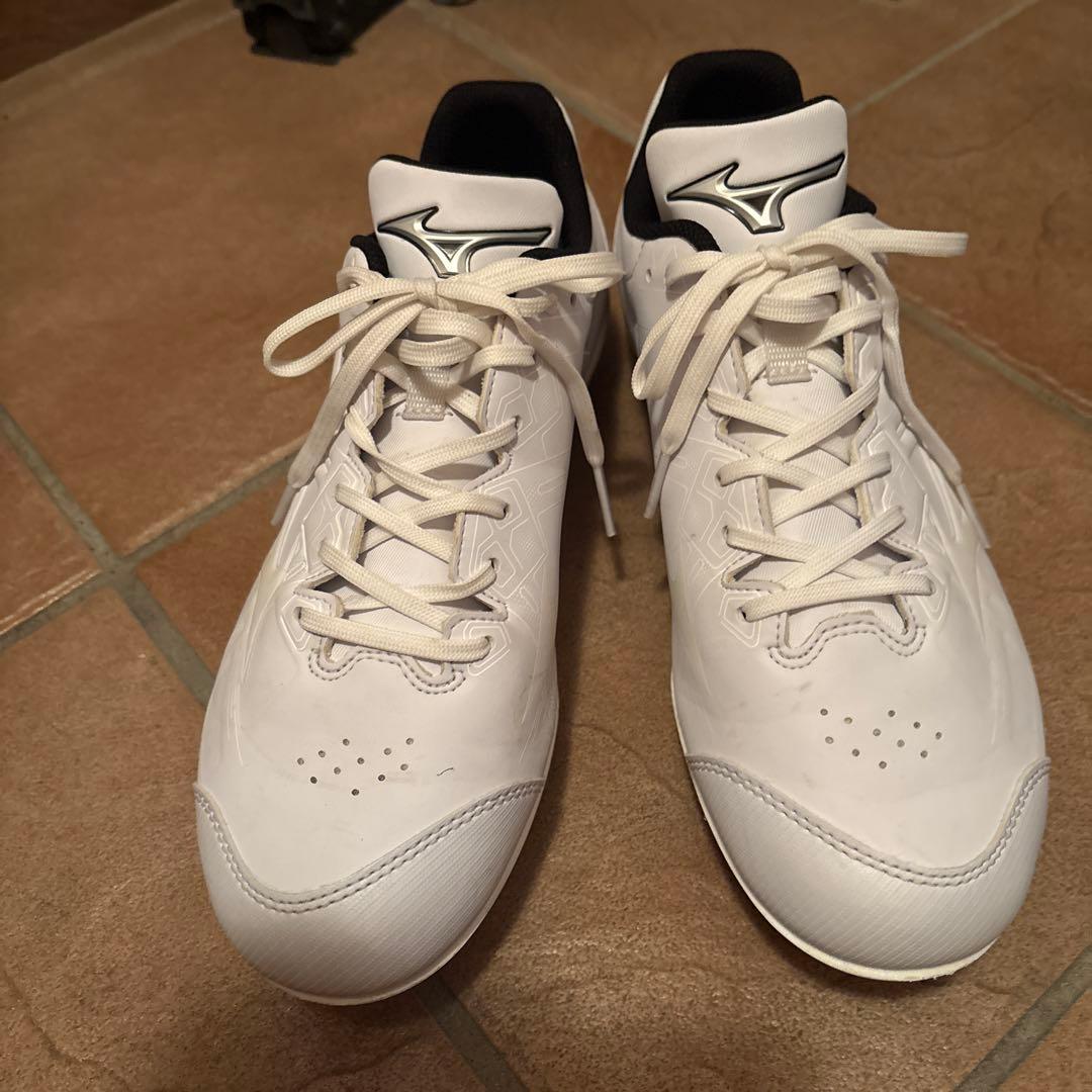 Mizuno ホワイト　スパイク 27.0cm 野球　ミズノ オン9