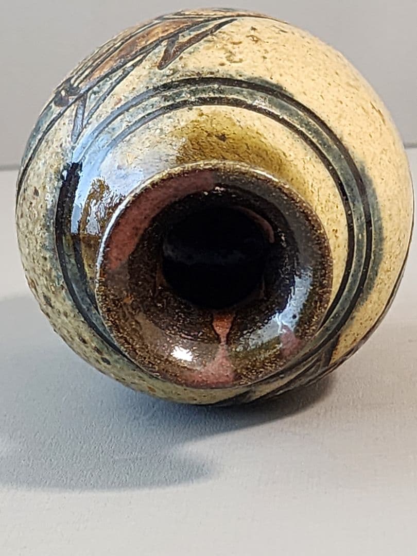 金城次郎 魚文徳利 笑う魚 共箱 栞 人間国宝 壷屋焼