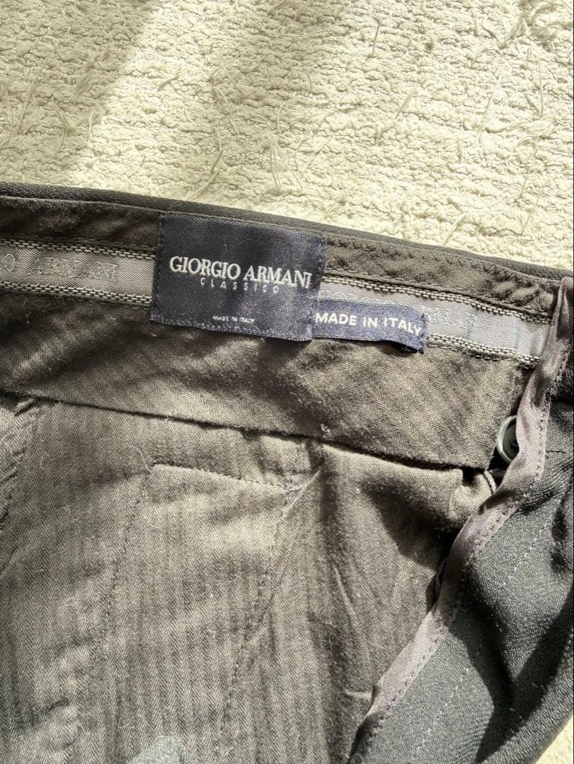 Giorgio Armani 黒スラックス　ワイドパンツ　最高級ラインクラシコ