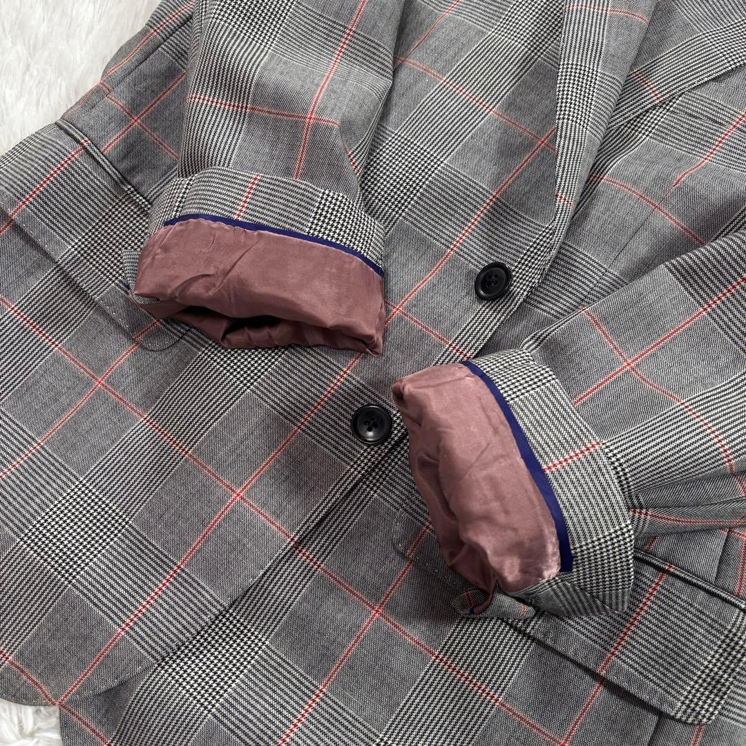 極美品 ポールスミス テーラード 英国生使用 グレンチェック 総裏 花柄 LL