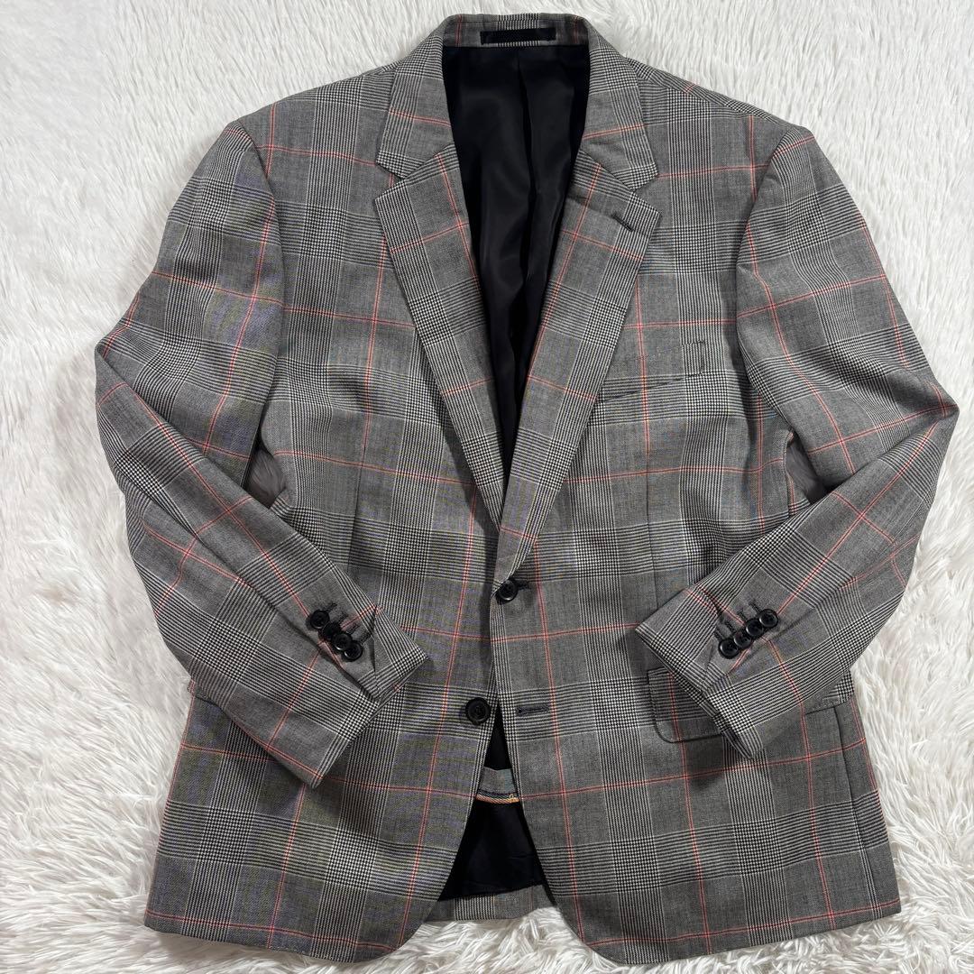 極美品 ポールスミス テーラード 英国生使用 グレンチェック 総裏 花柄 LL