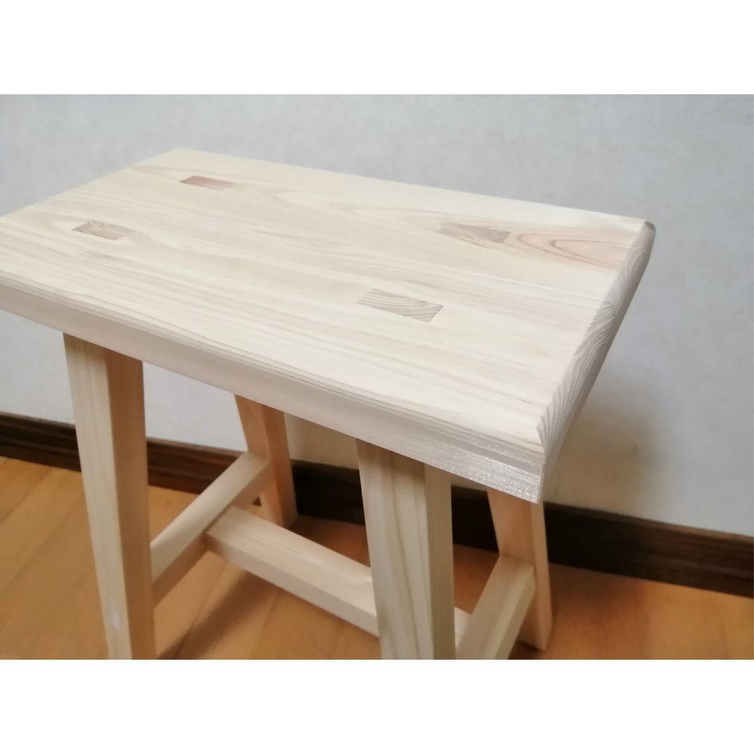 木製フラワースタンド　花台　幅35cm×高さ45cm丸面取り　スツール　ベンチ