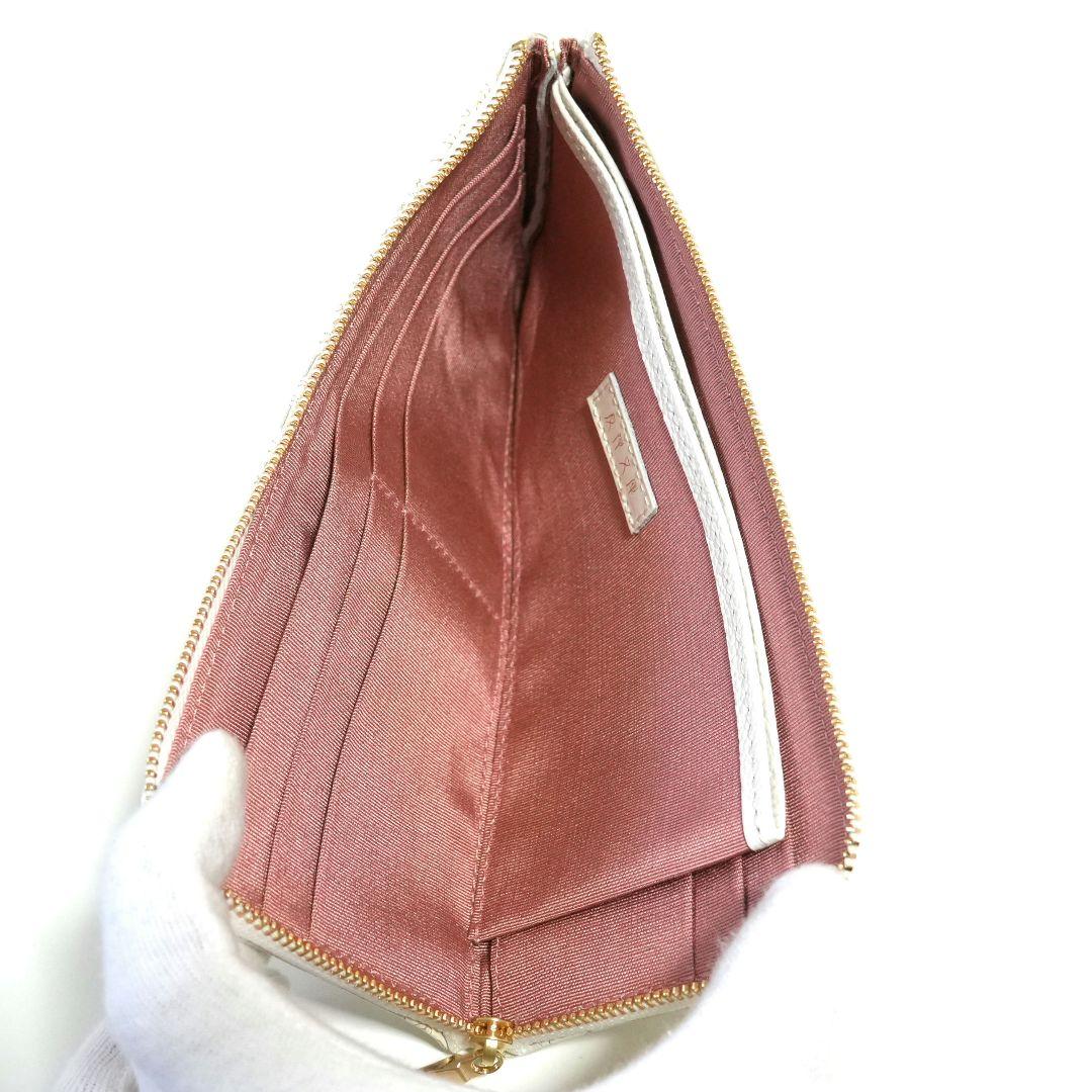 【未使用新品】友禅文庫 ゴールド箔押し 薄型ファスナー長財布