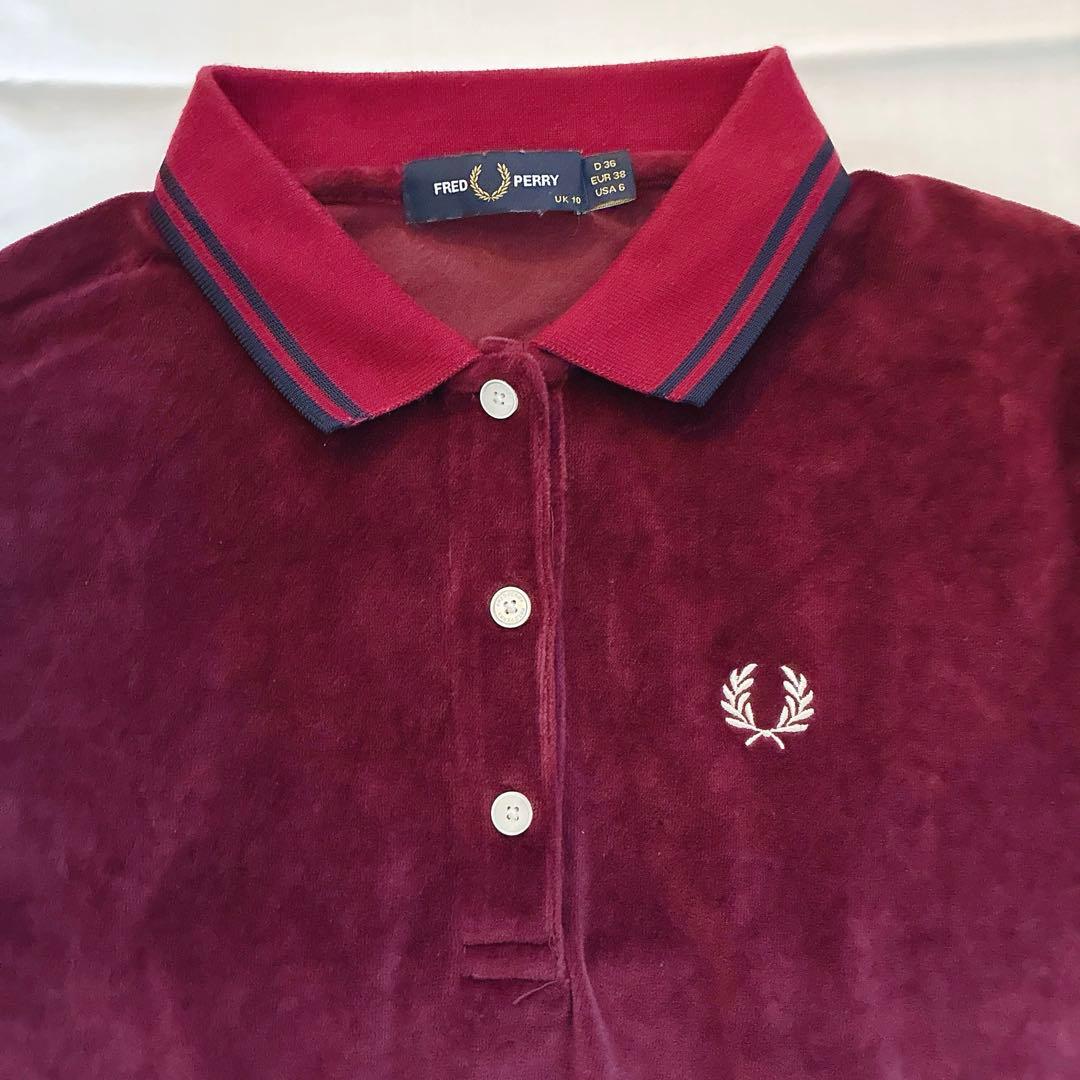 完売品✨️FRED PERRY ロングスリーブポロシャツ ベロア フレッドペリー