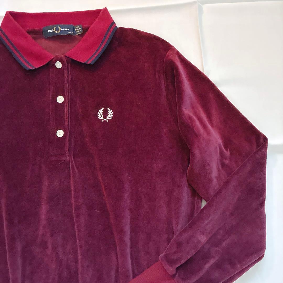 完売品✨️FRED PERRY ロングスリーブポロシャツ ベロア フレッドペリー