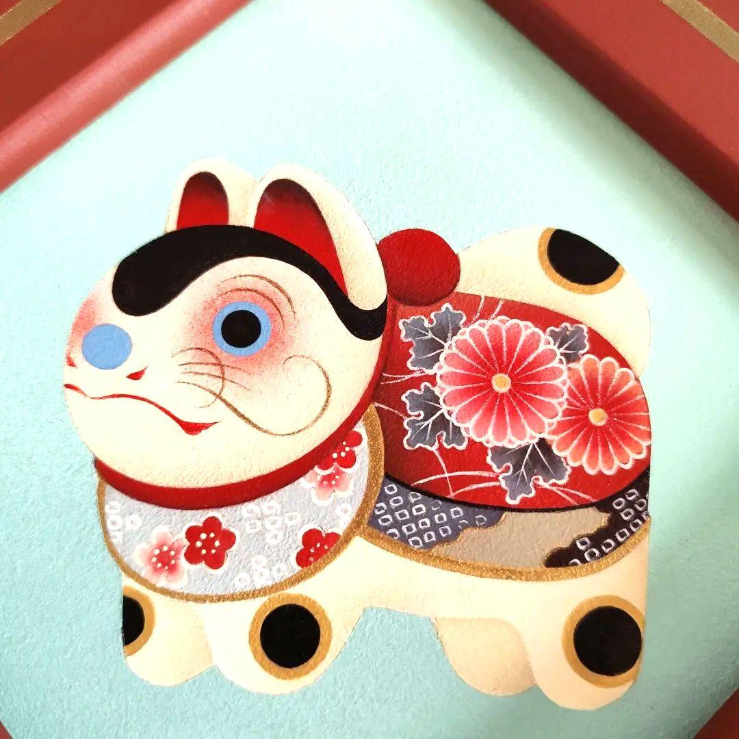 トールペイント 宝船 招き猫 張り子犬 お雛様 ４柄 和風 古屋加江子