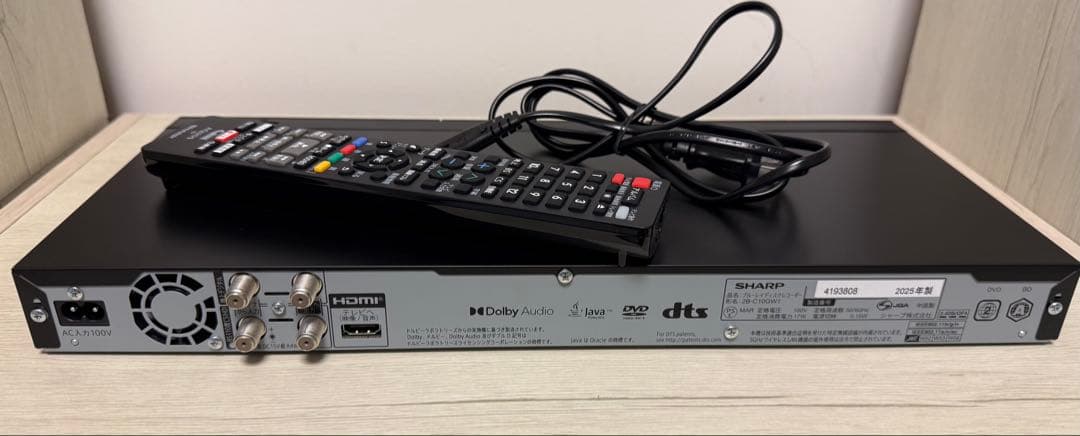 シャープ アクオス ブルーレイディスクレコーダー 2B-C10GW1
