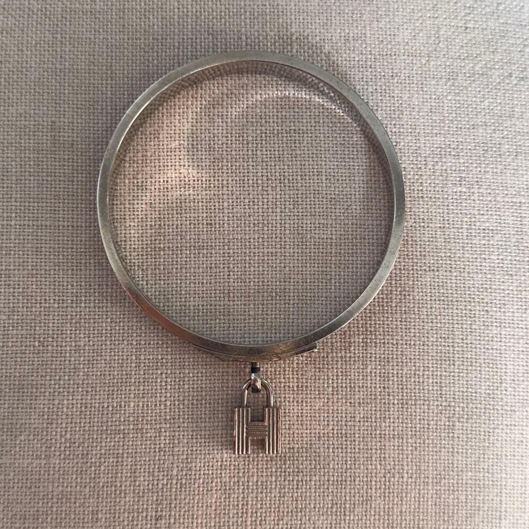 最終値下げ【HERMES】 ヴィンテージ カデナバングル Hロゴ ボルドー