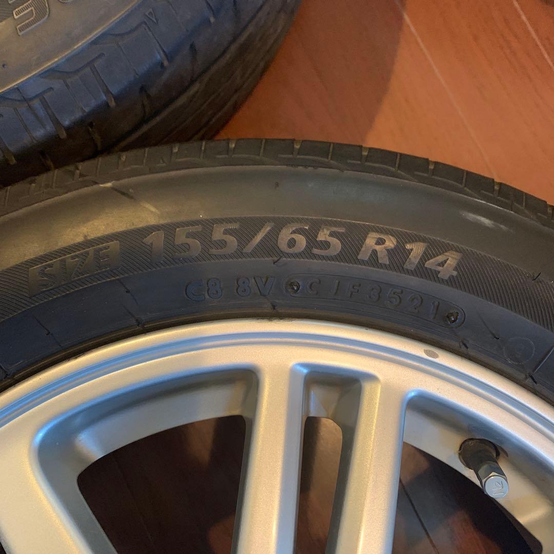 ダイハツ純正 14インチアルミホイールタイヤ　 ミラ、ムーブ、タント