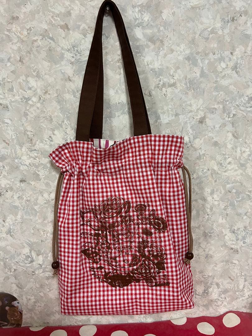 ラヴィ　ハンドメイドジョリーフルール 持ち手付巾着袋エピ＆ファスナーポーチ