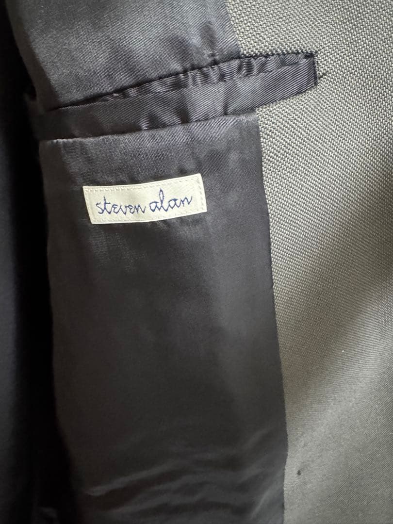 ダークグレー ダブルブレスト テーラードジャケット スティーブン アラン