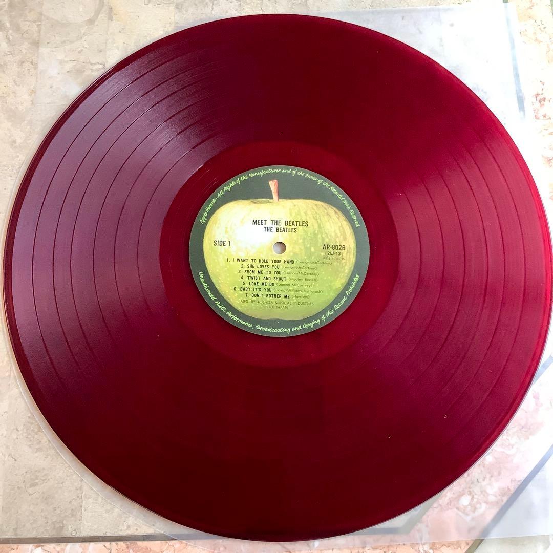 レコード極美! 赤盤 ビートルズ 1969年 補助票付 東芝レコード特典カード付