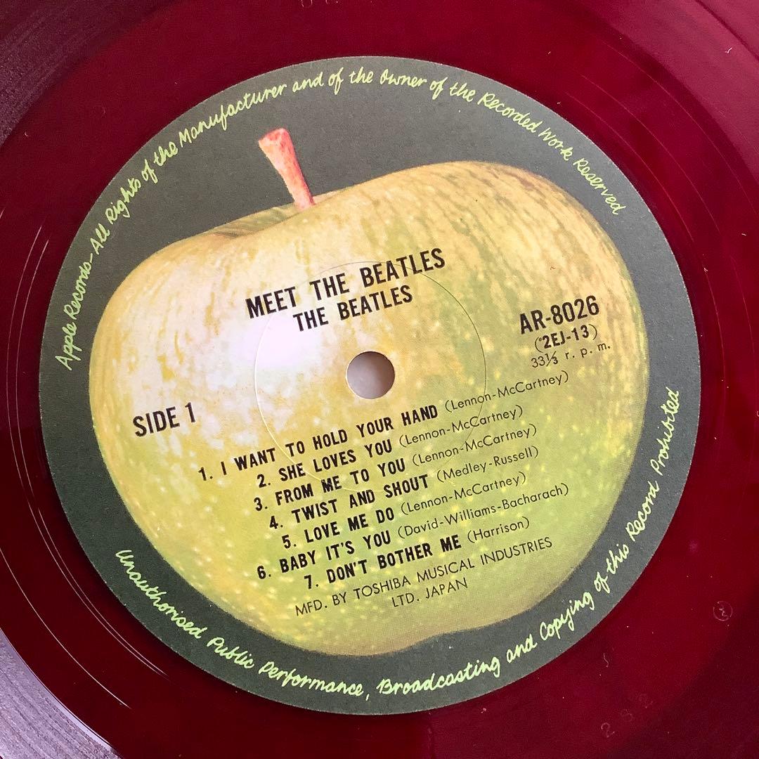 レコード極美! 赤盤 ビートルズ 1969年 補助票付 東芝レコード特典カード付