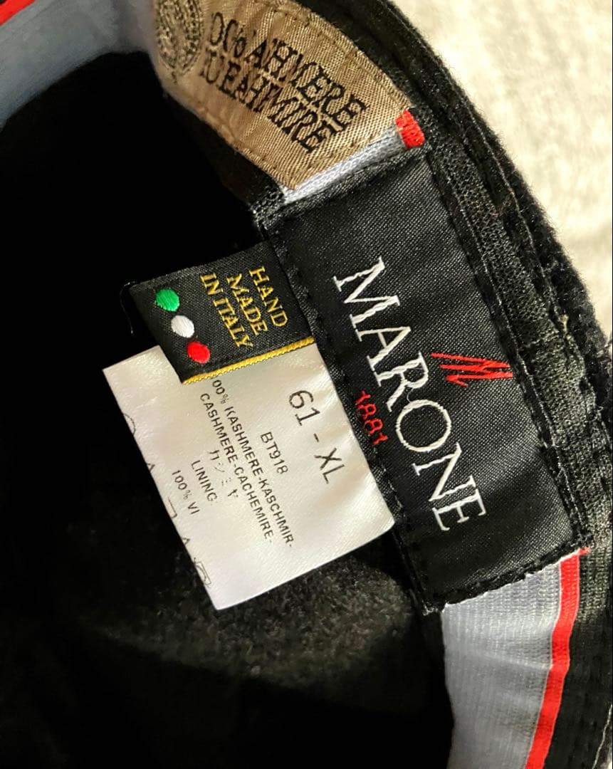 名門MARONE カシミア100% キャスケット イタリア製 未使用 マローネ