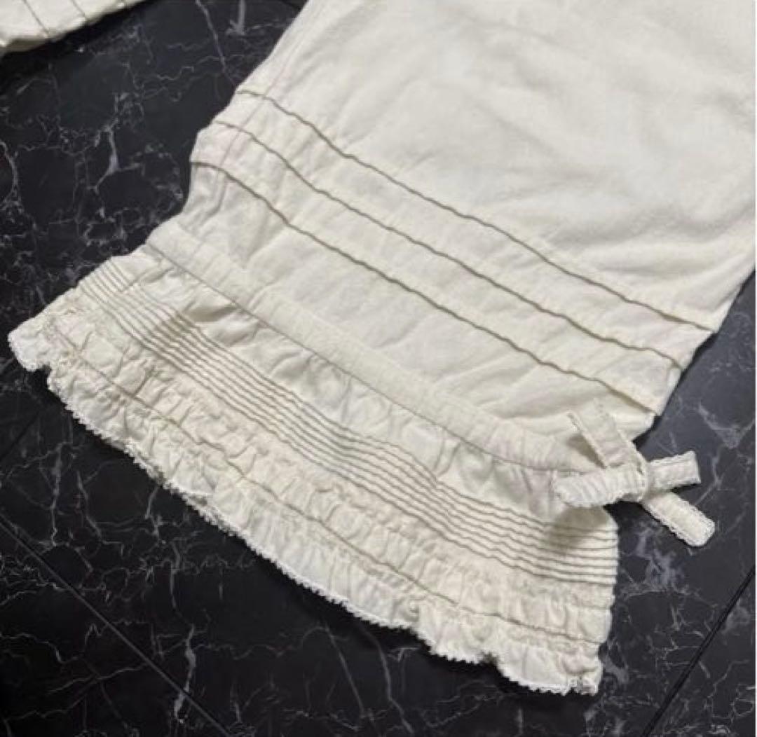 ピンクハウス セミスエード両面起毛パンツ 裾ローン使い ７分丈 ドロワーズパンツ