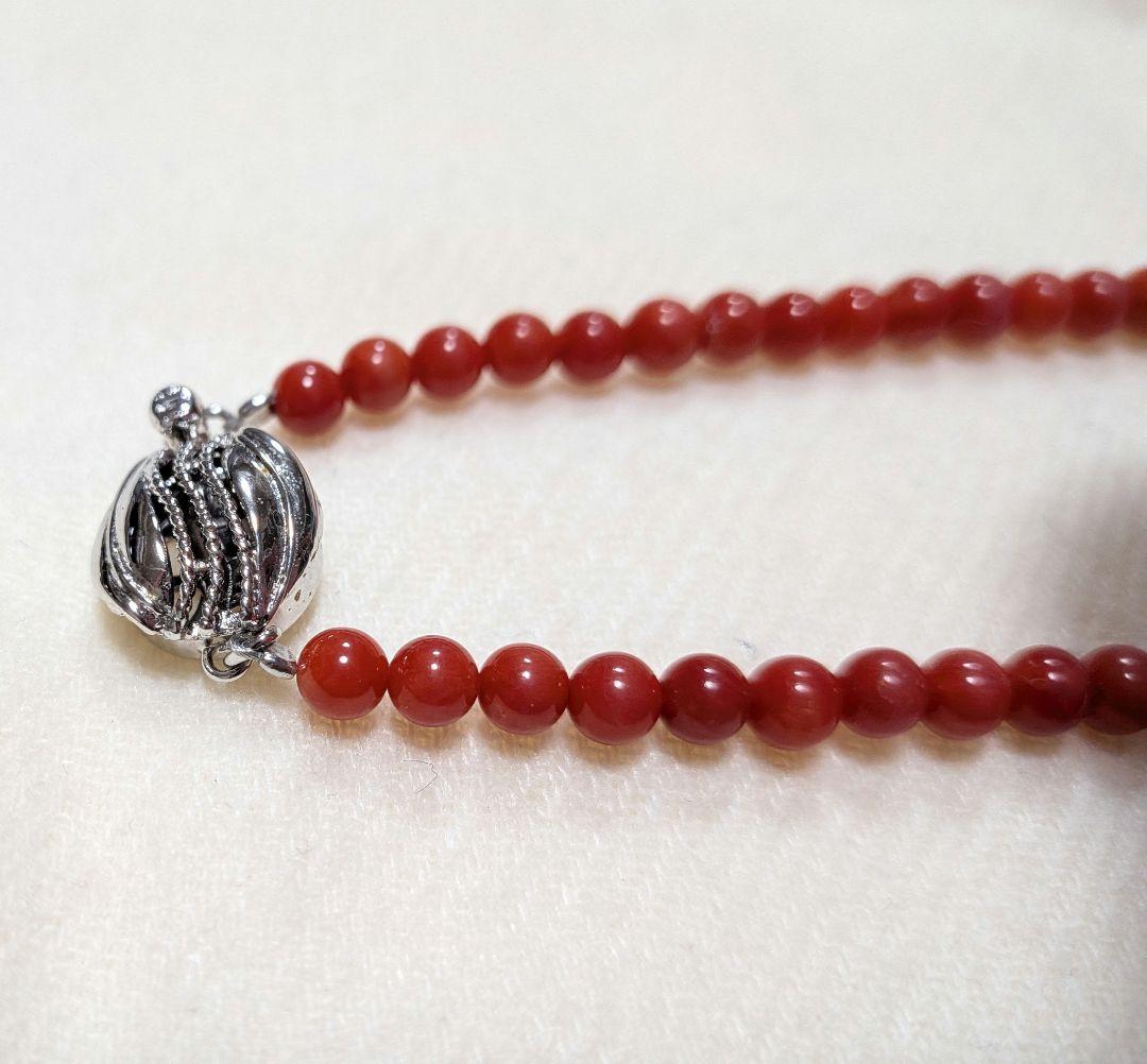 赤珊瑚 サンゴ ネックレスとイヤリング silver 刻印 あり