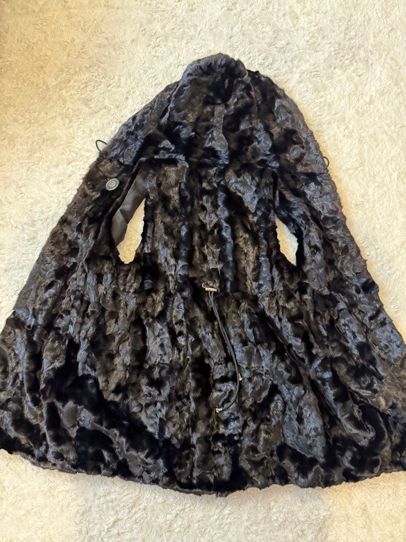 豪華ミンクフード付きロングベストファーコート　12万で購入　クリーニング済み