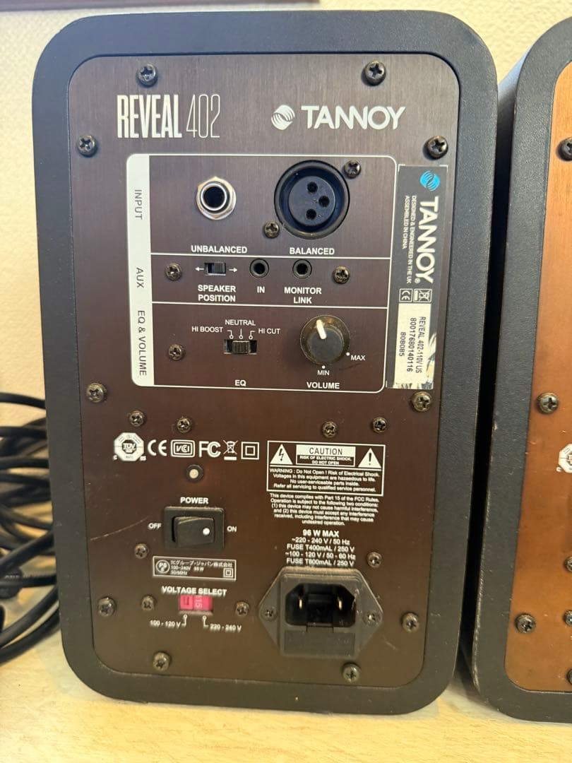 TANNOY Reveal 402　スタジオモニター　ペア＋バランスケーブル