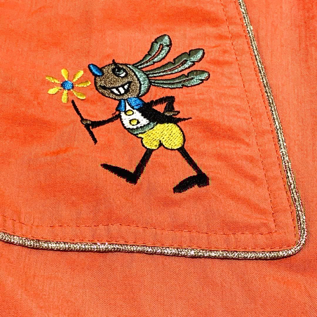 OLLEBOREBLA アルベロベロ ナイロンパーカー 刺繍 フード オレンジ