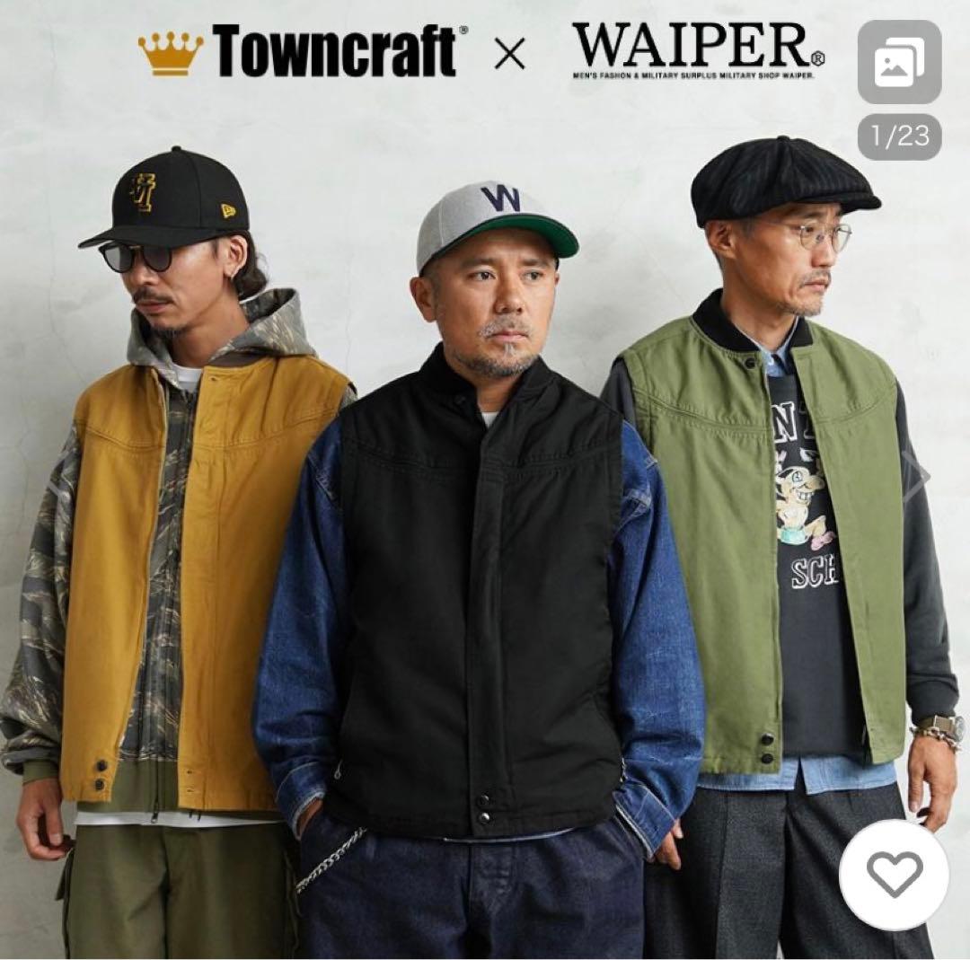Towncraft × WAIPER ノースリーブベスト M ブラック　試着