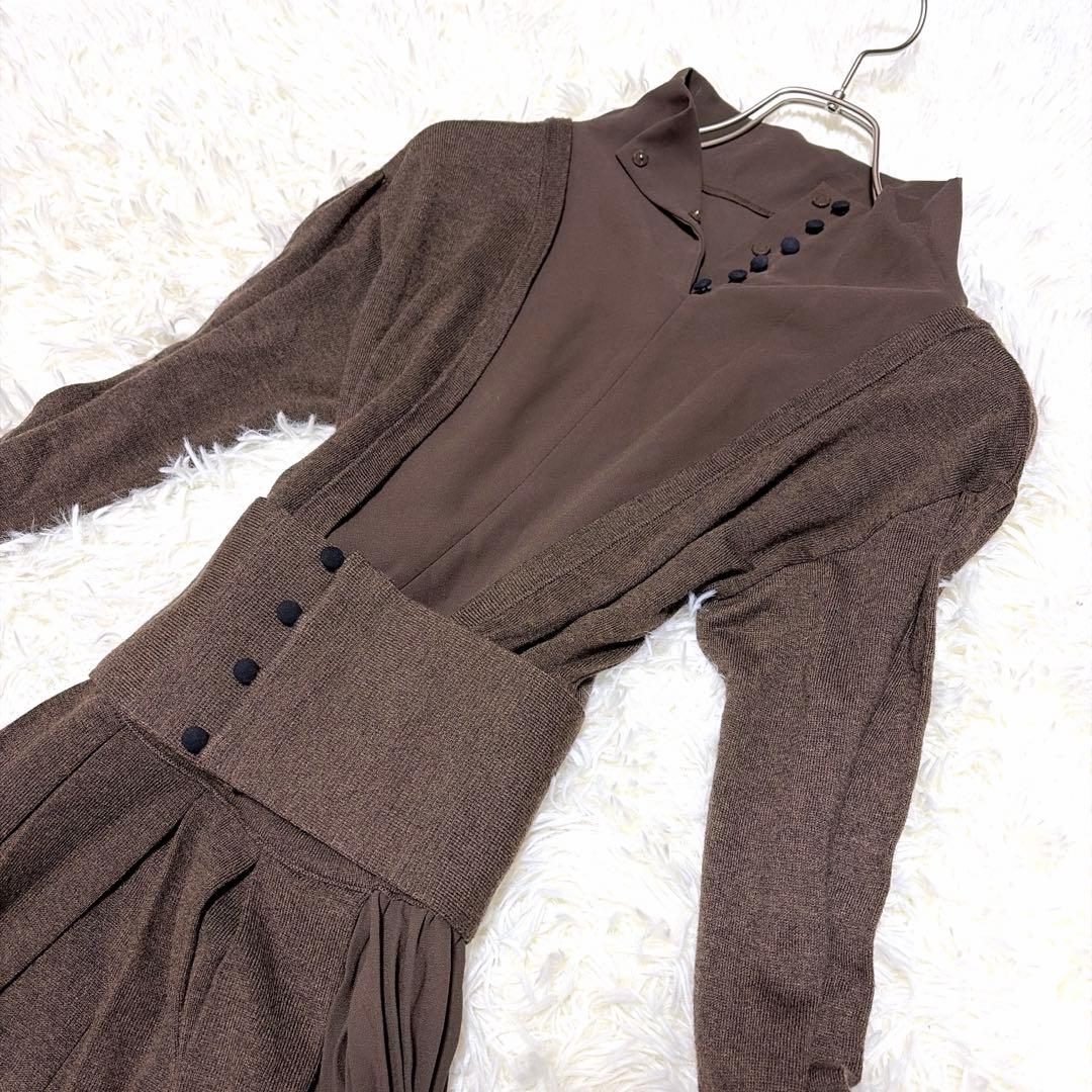 ワンピース Ameri vintage SIDE PLEATS KNIT DRESS M