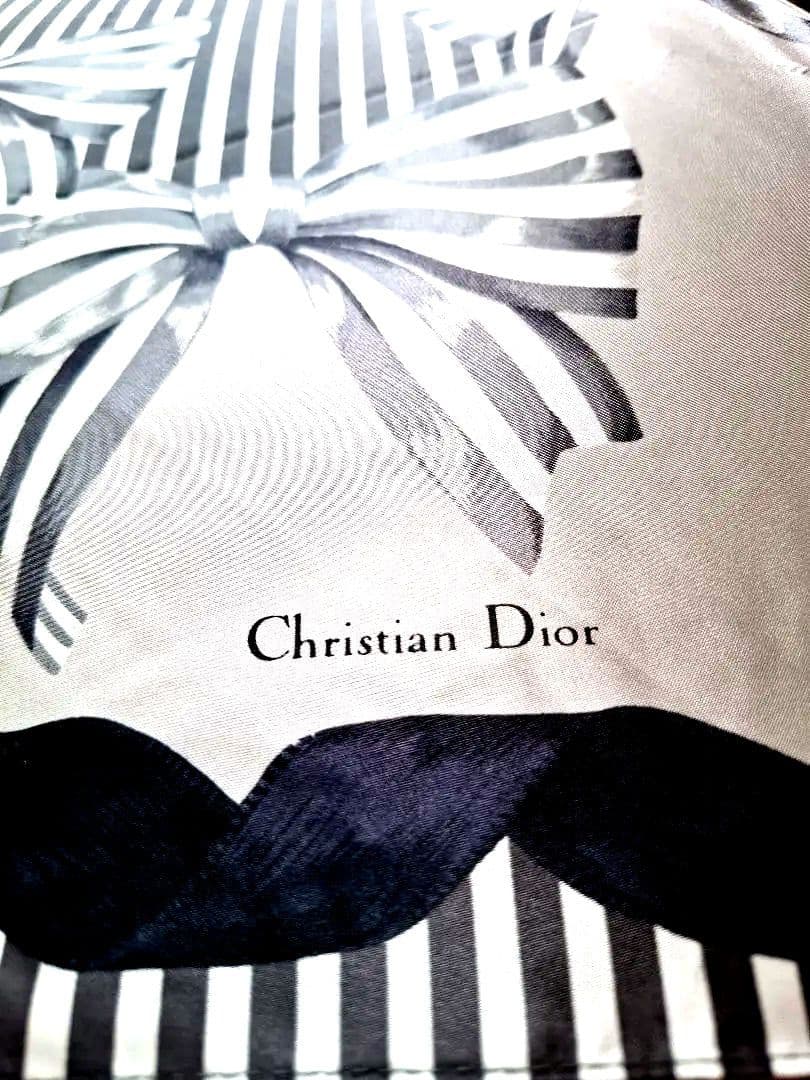 Christian Dior 折りたたみ傘 ストライプリボン新品未使用品