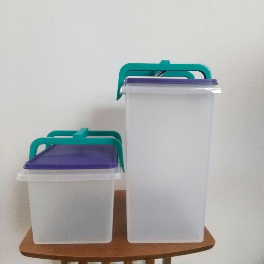 タッパーウェア 5キロキーパー & 10キロキーパー 2個セット ハンドル付き