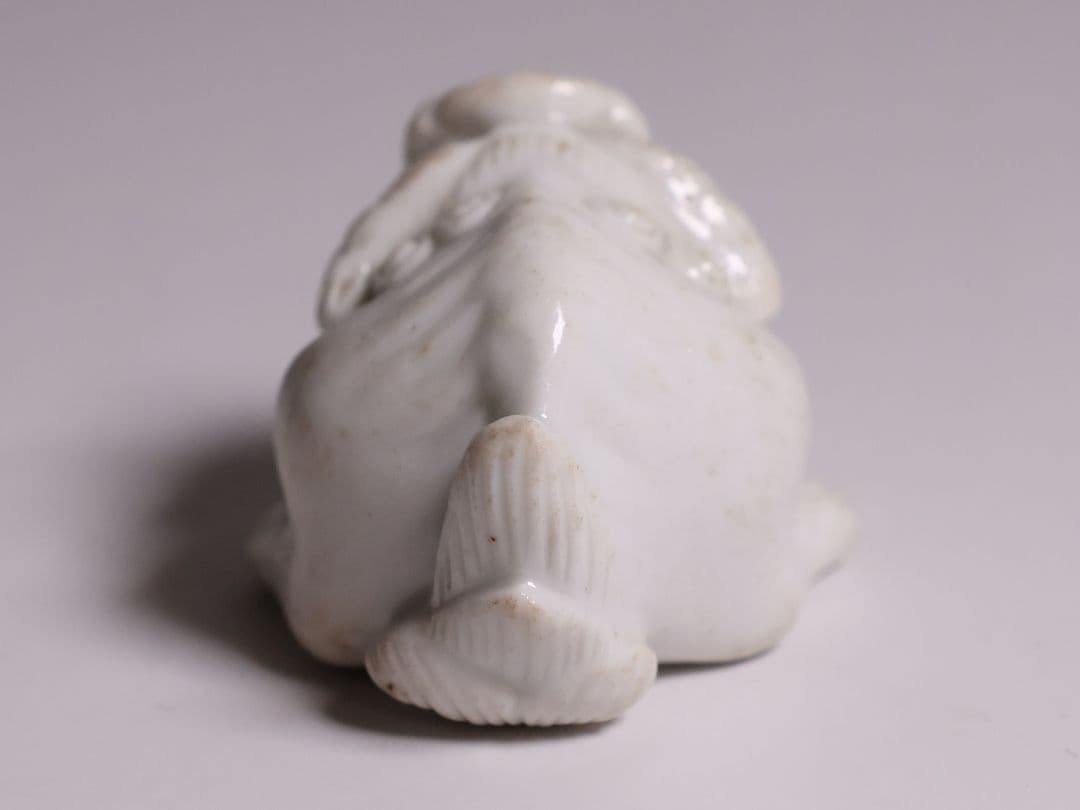 時代 堤物 陶製 獅子 根付 【MA863】