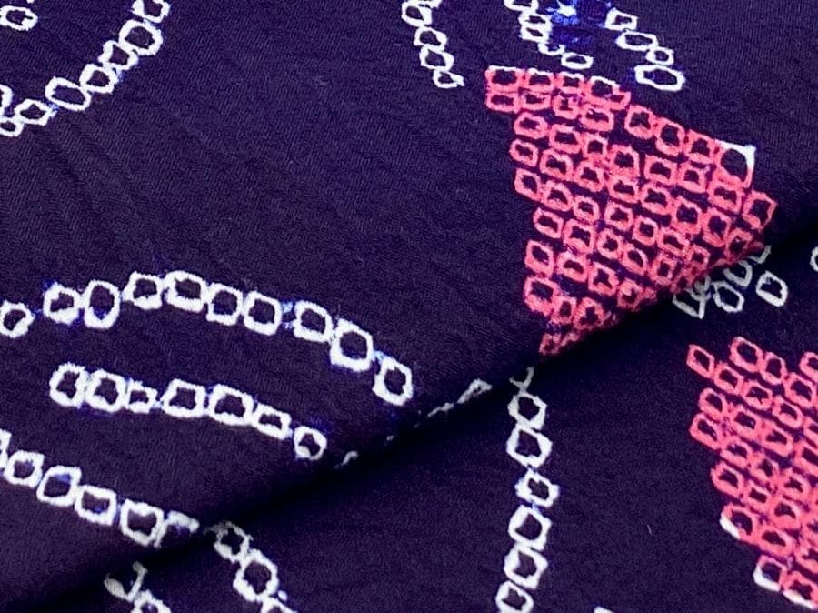 値下げ‼️ 211　中古品　綿　総絞り　ゆかた　有松鳴海絞り　手縫い　Sサイズ