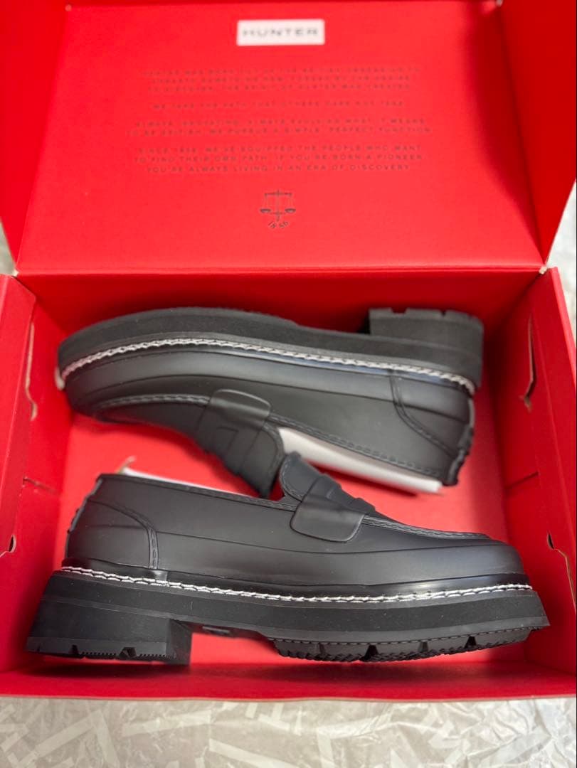 【極美品】Hunter レイン　ローファー　完全防水　付属品完備　23cm