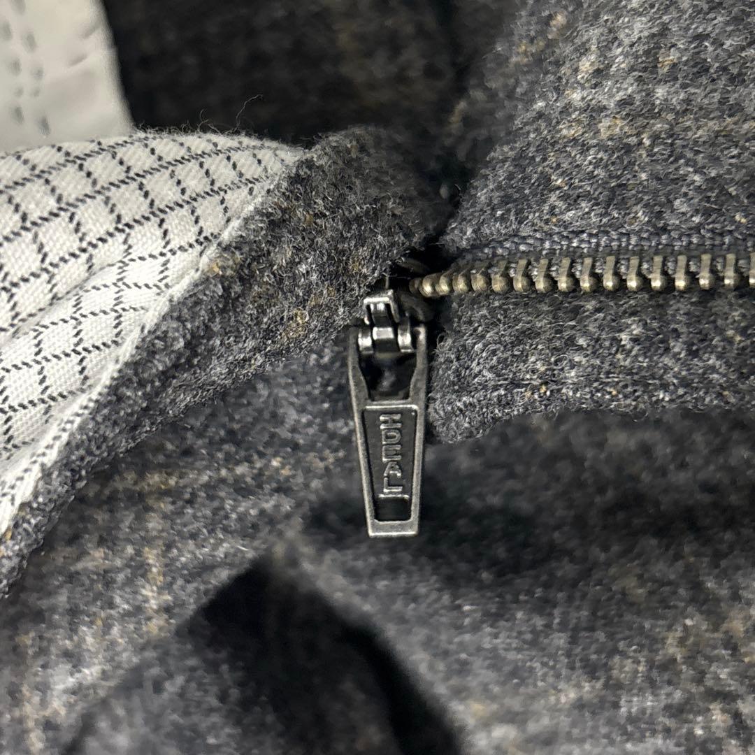 yasu INCOTEX グレー チェック ウール スラックス 秋冬用