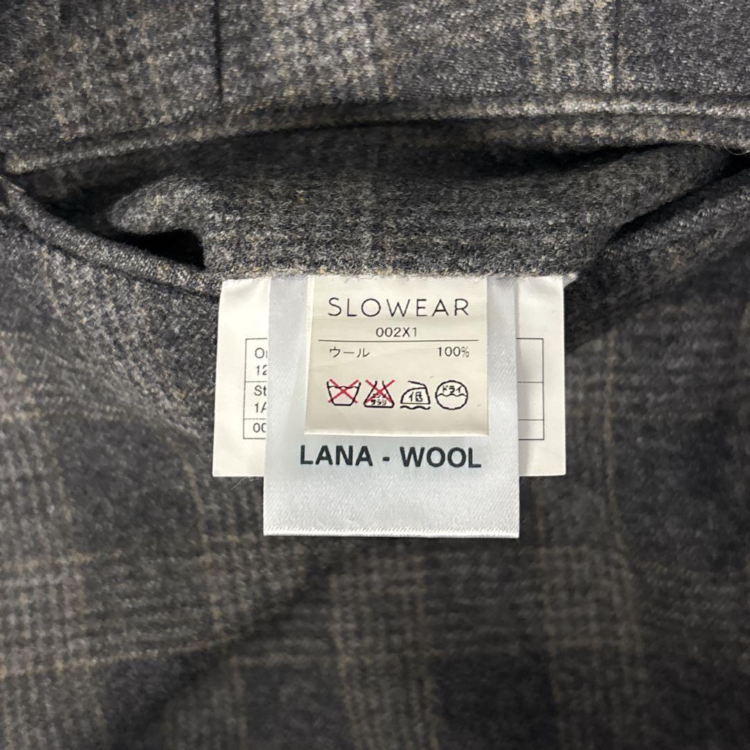 yasu INCOTEX グレー チェック ウール スラックス 秋冬用