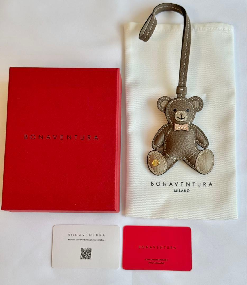 新品BONAVENTURA アニマルチャームベア限定色エトープ×アーモンドピンク