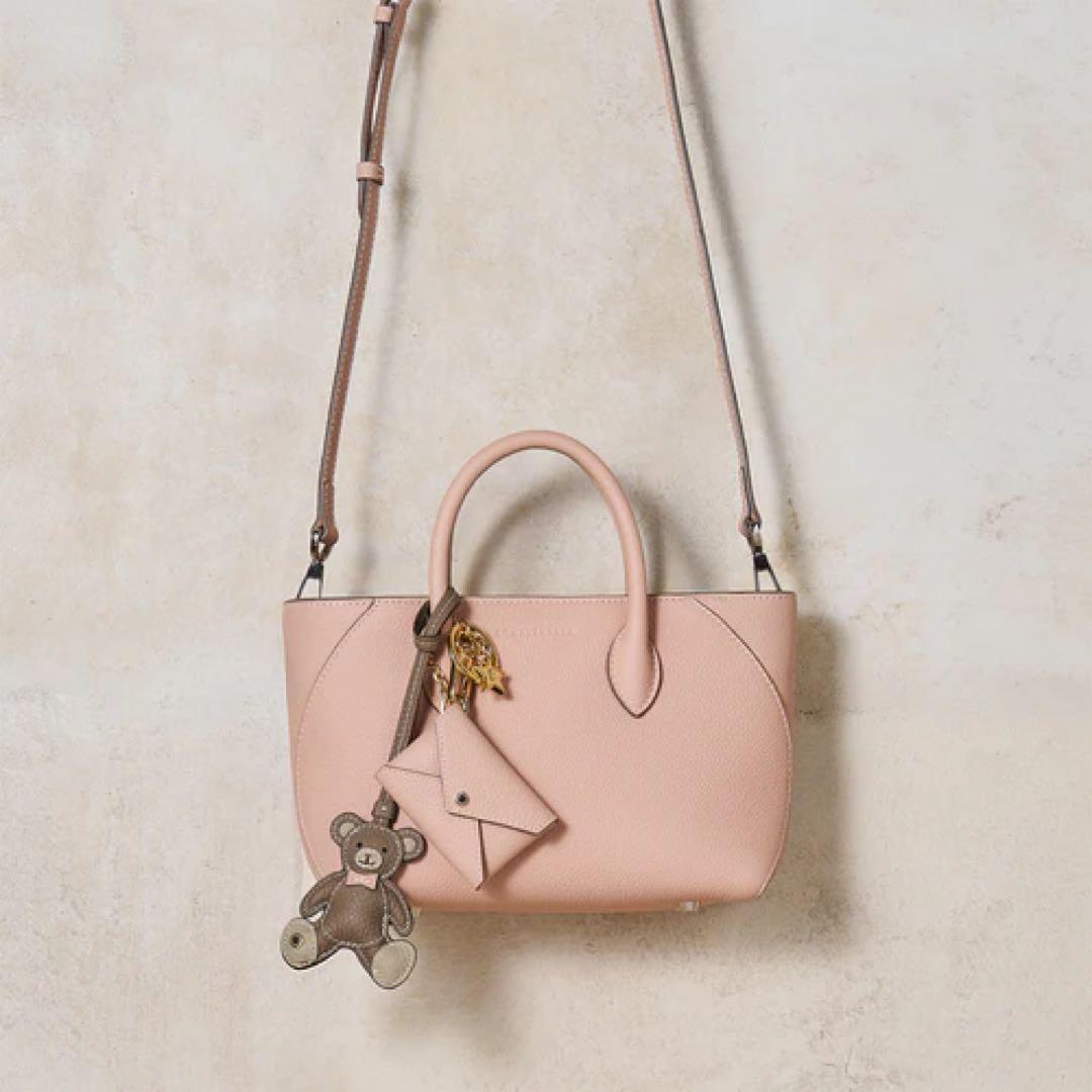 新品BONAVENTURA アニマルチャームベア限定色エトープ×アーモンドピンク