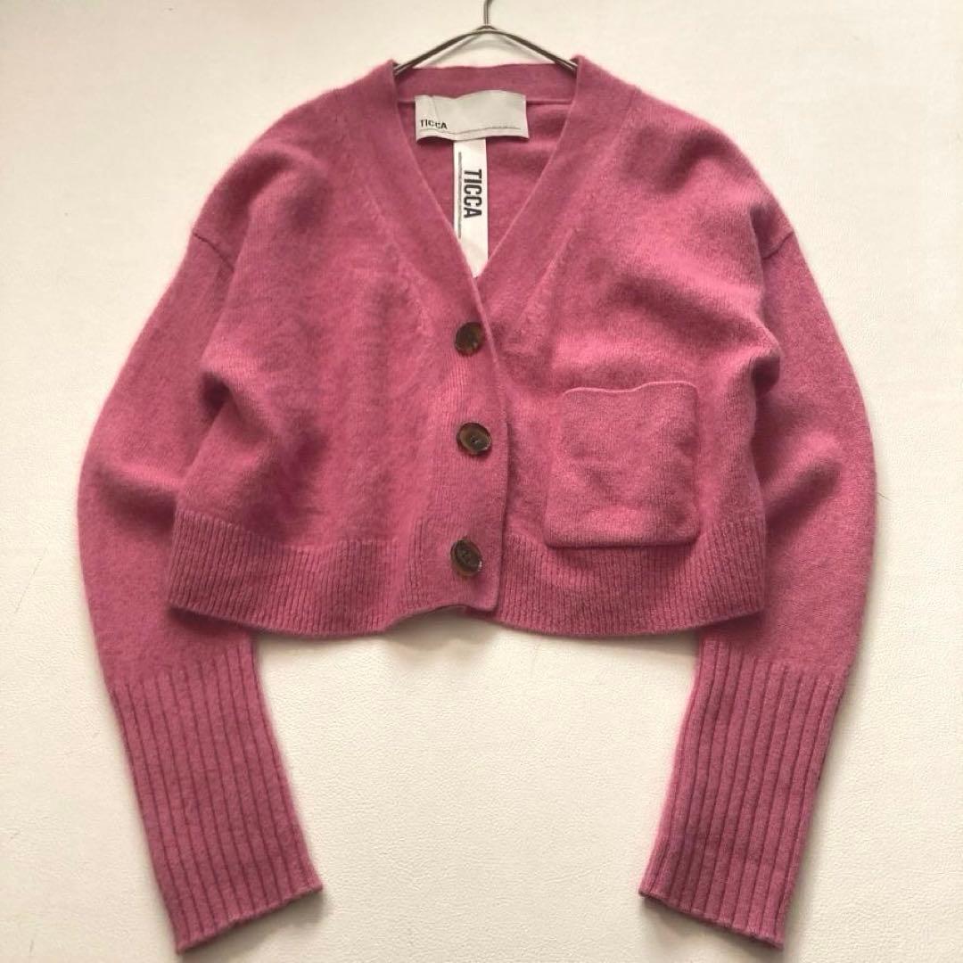 【ままぁ】TICCA　22AW ヤクショートカーディガン 前後2WAY