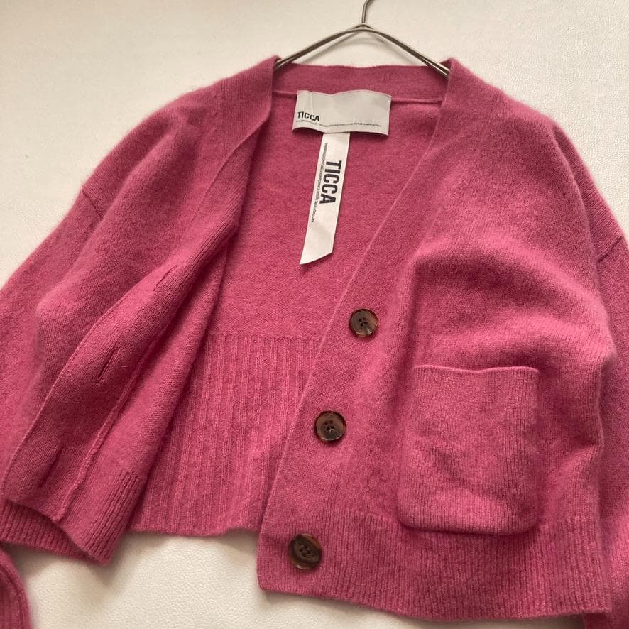 【ままぁ】TICCA　22AW ヤクショートカーディガン 前後2WAY