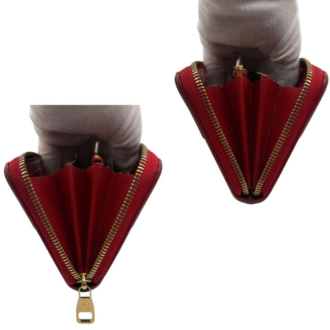 ルイヴィトン　ジッピーウォレット　レティーロ　ラウンドファスナー　モノグラム　赤