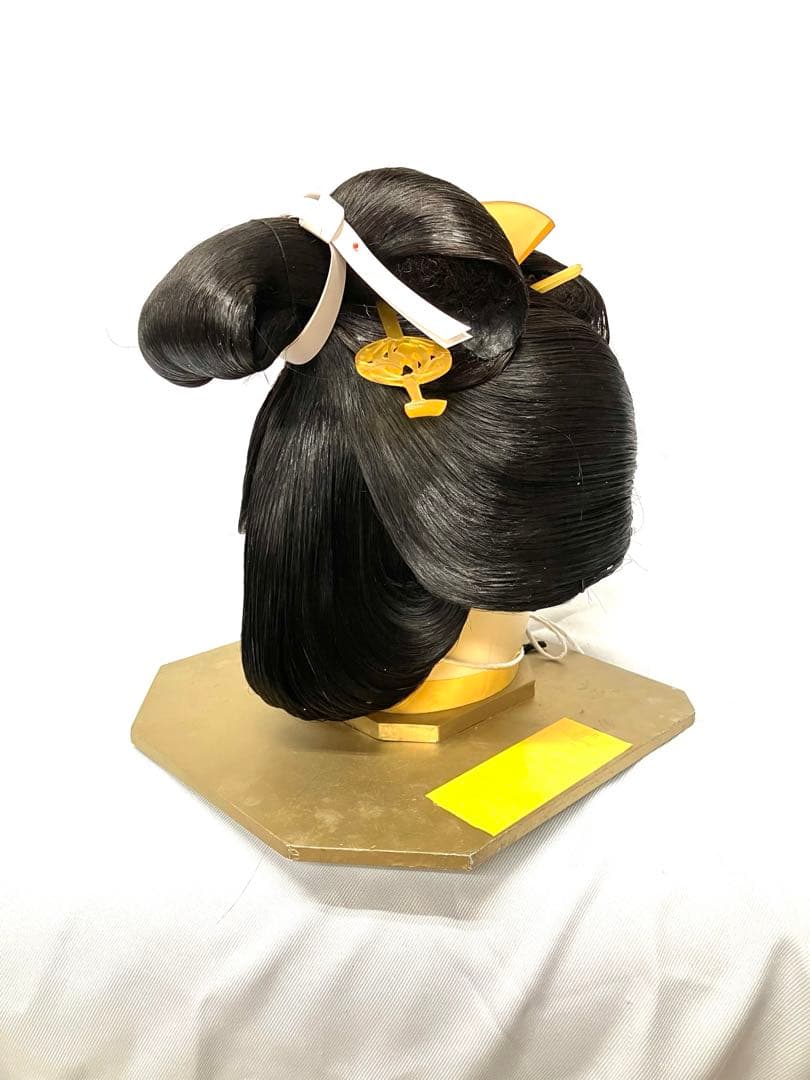 つぶし島田、中サイズ(黒髪)中古舞踊かつら、 日本髪かつら、大衆演劇かつら