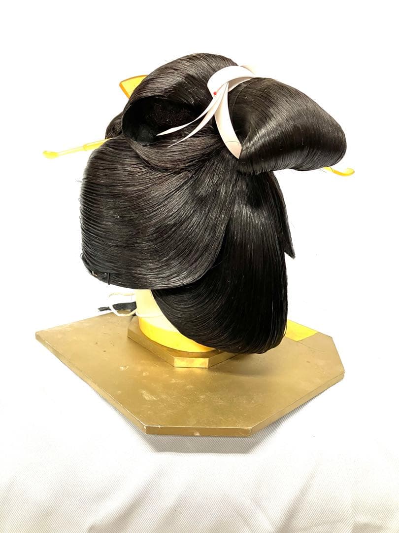 つぶし島田、中サイズ(黒髪)中古舞踊かつら、 日本髪かつら、大衆演劇かつら