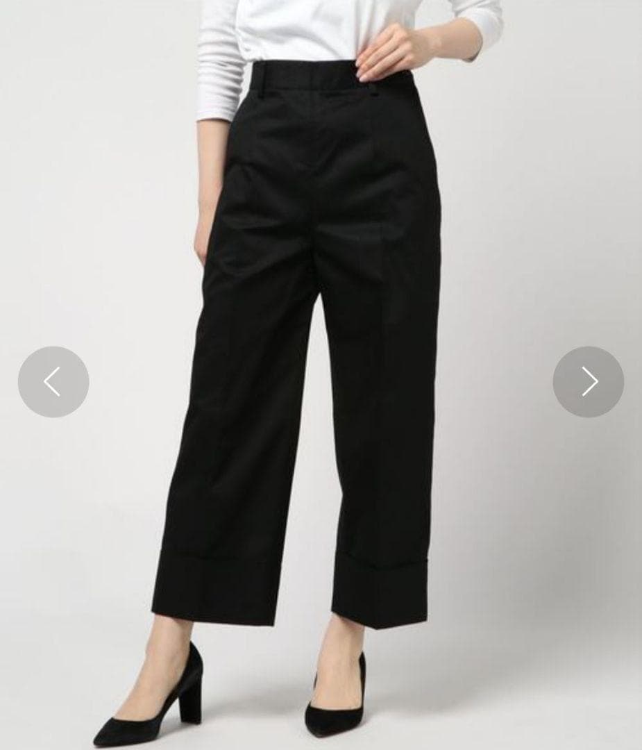 美品 MARGARET HOWELL コットンリネン ツイルパンツ 黒 Ⅰ