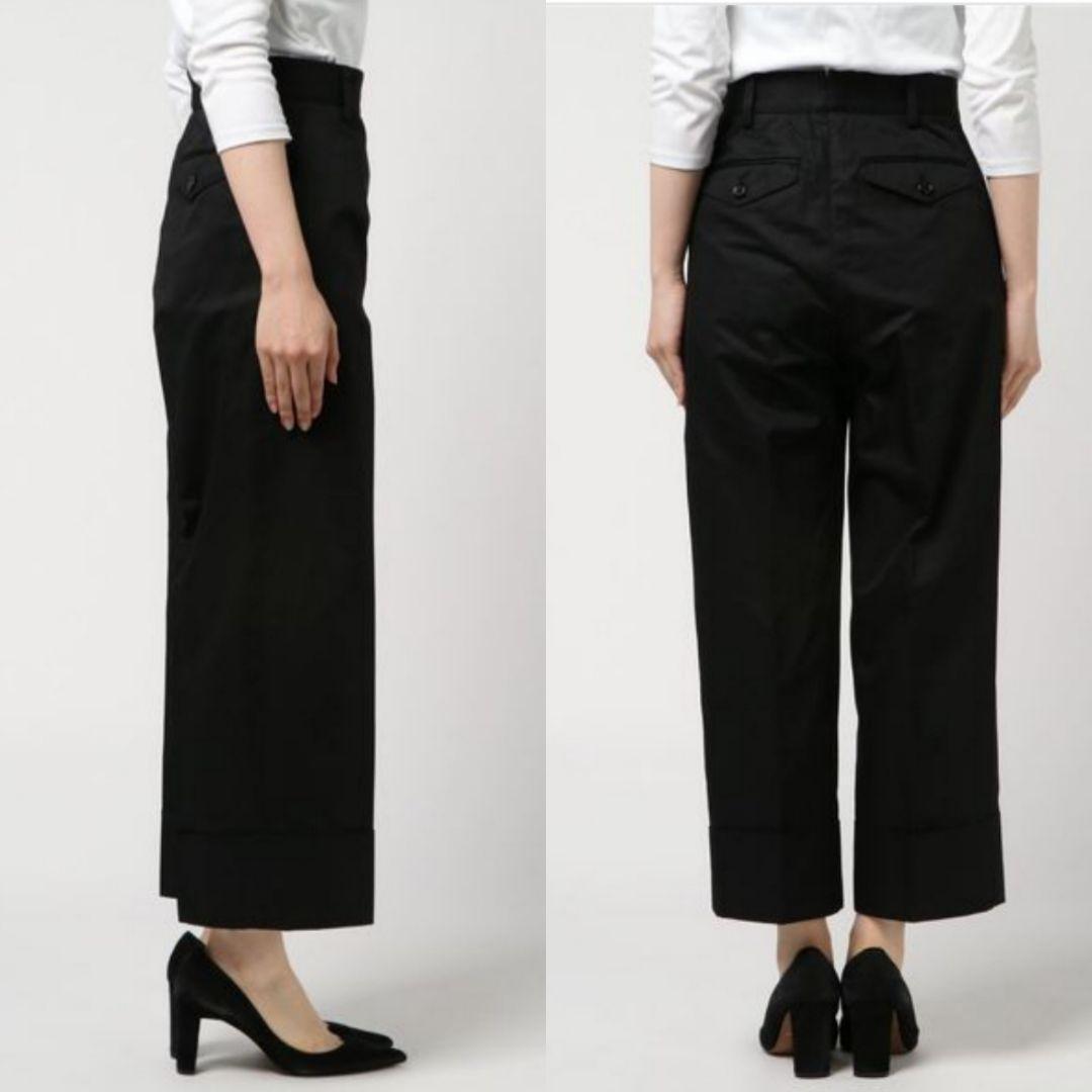 美品 MARGARET HOWELL コットンリネン ツイルパンツ 黒 Ⅰ