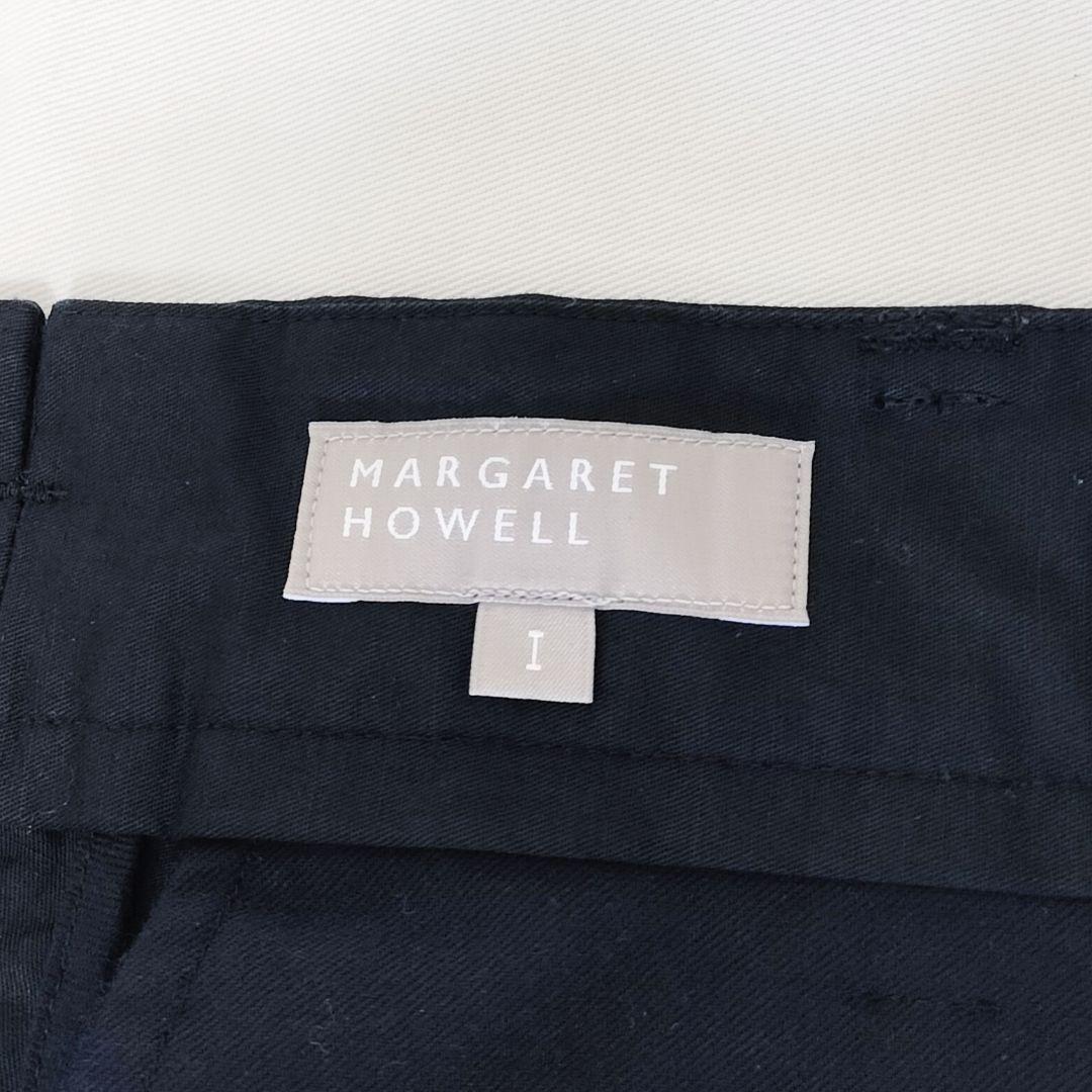美品 MARGARET HOWELL コットンリネン ツイルパンツ 黒 Ⅰ