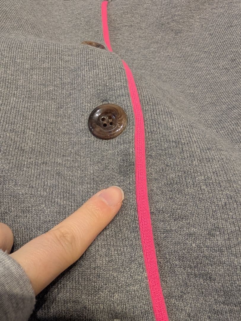 【新品】ダブルニットコントラストカーディガン