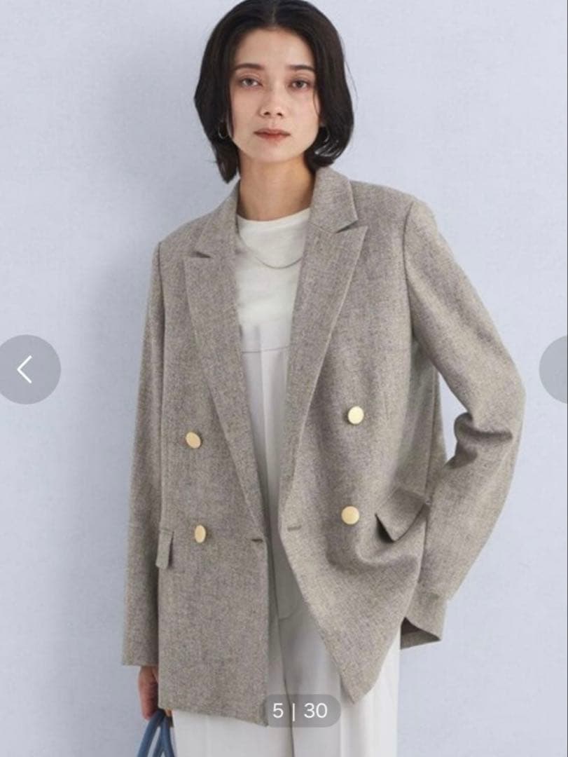 【美品】green label relaxingメランジツイルダブルジャケット