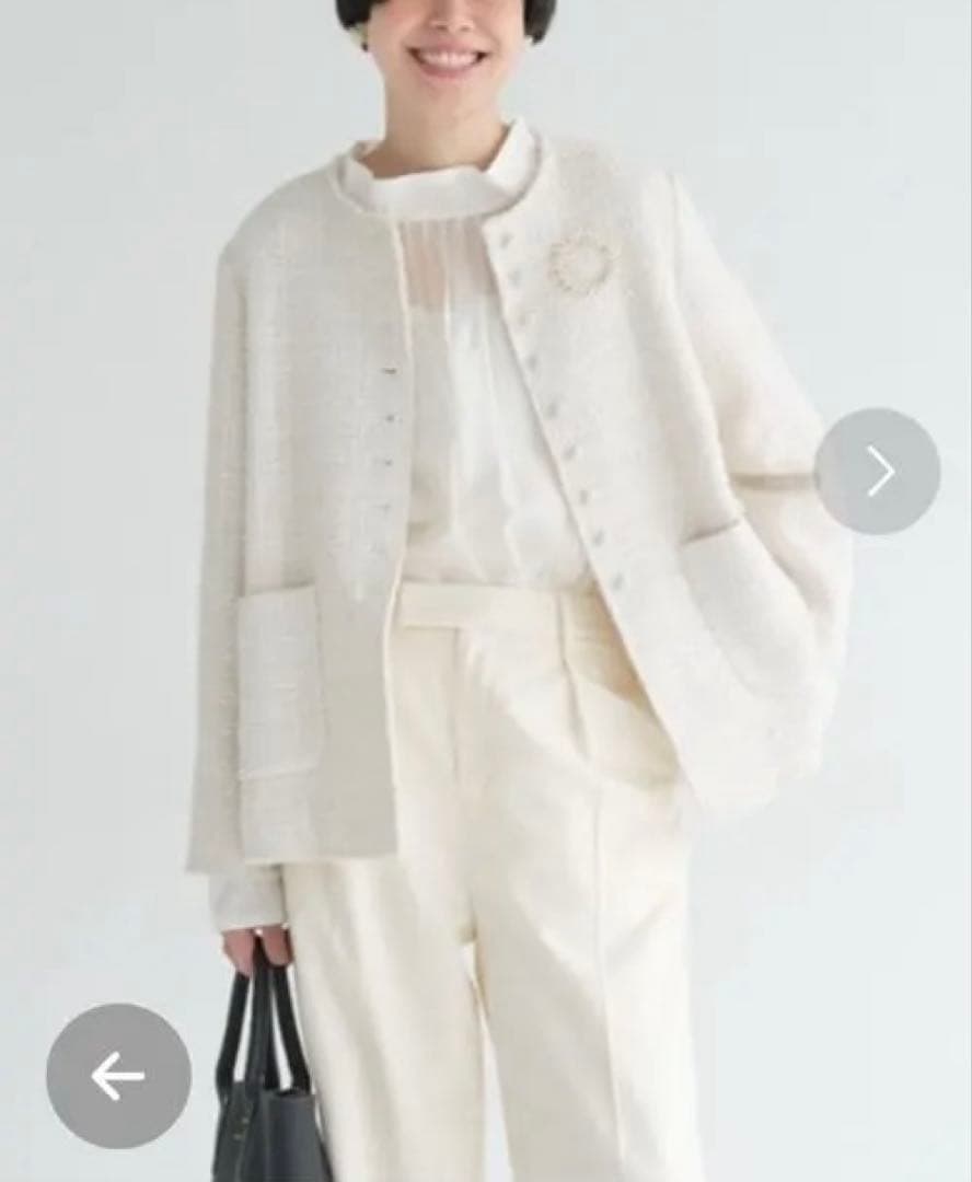 ノーカラージャケット ピュアルセシン