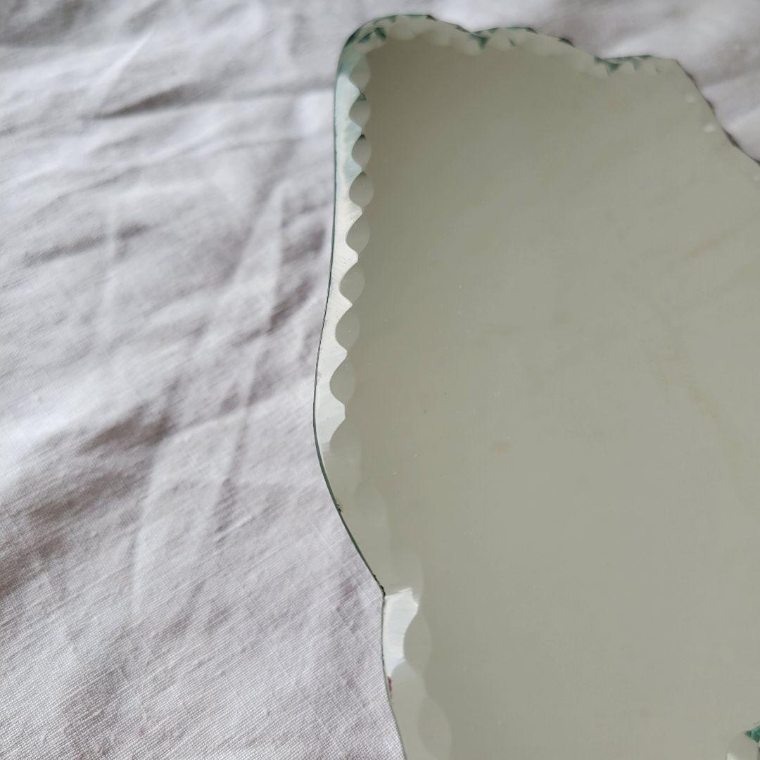 フランス　アンティーク　ハンドミラー　ガラストレイ　A