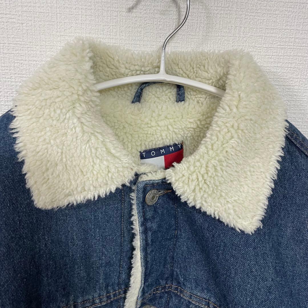   トミー　ボアデニムジャケット フラッグロゴ　 M