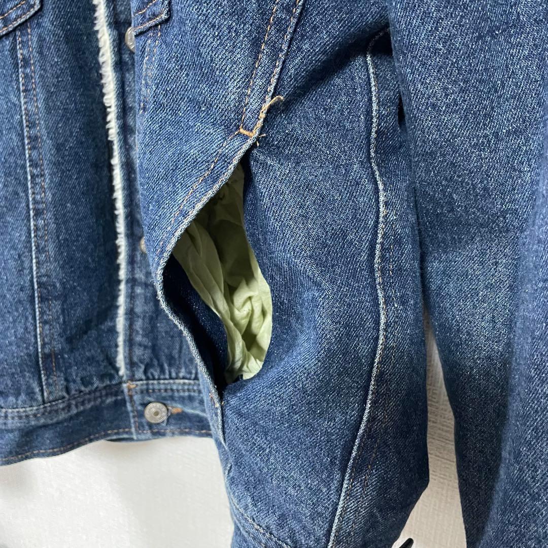   トミー　ボアデニムジャケット フラッグロゴ　 M