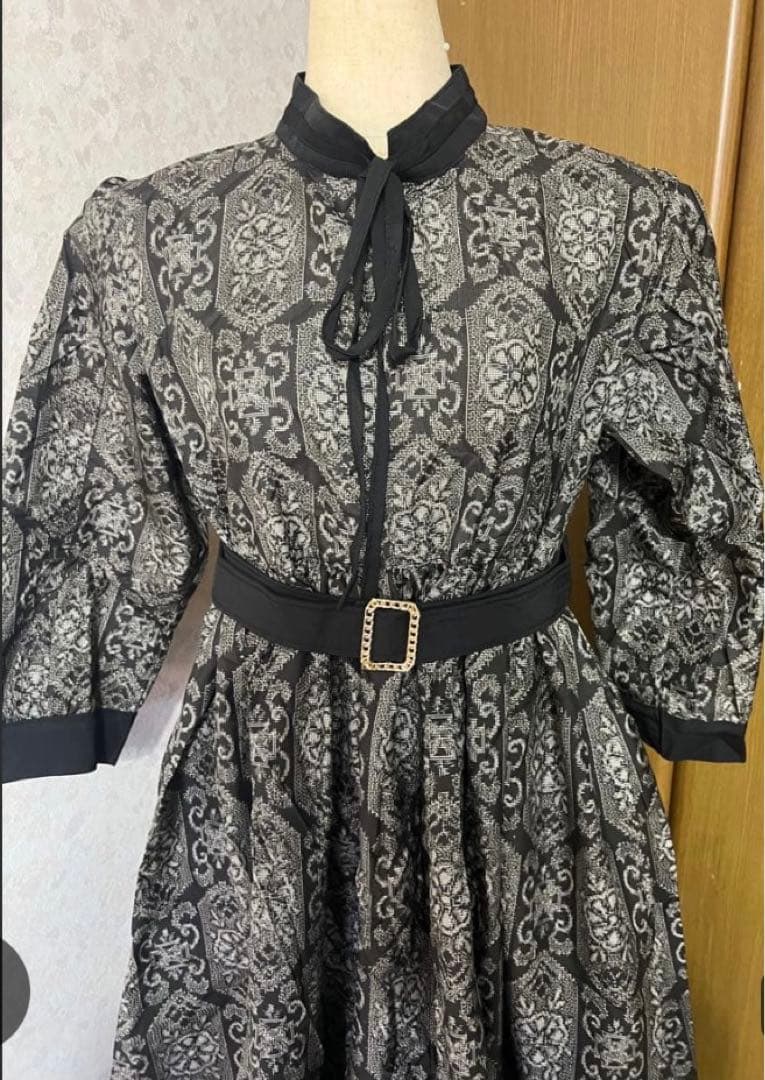 大島紬　着物リメイクワンピース